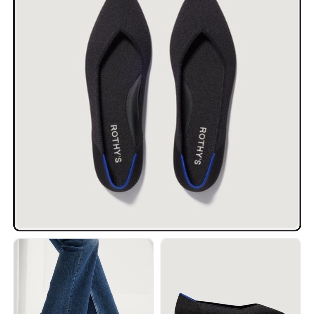 Rothy's Women's Black and Blue Flats